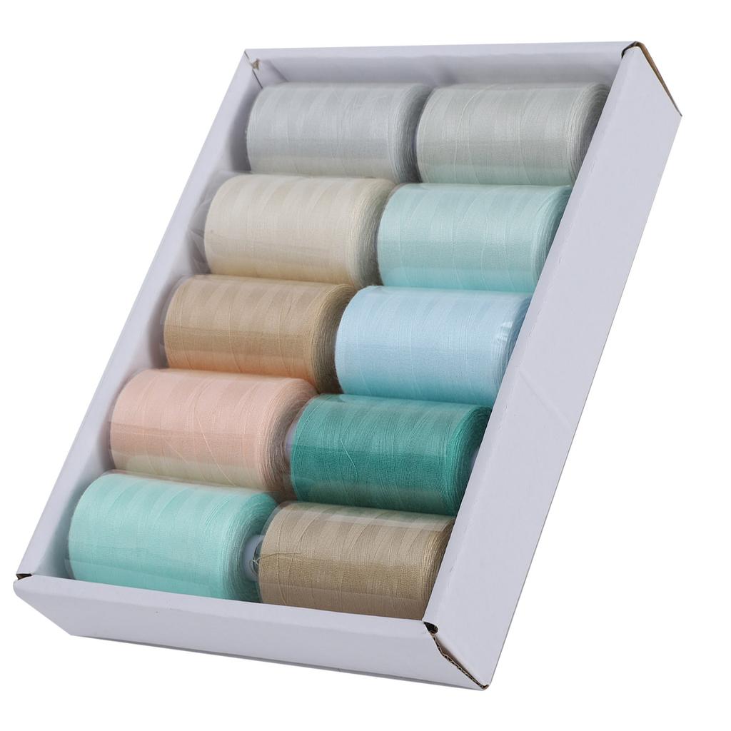 10 Rolls Sewing Thread Set Household Color Pagoda Threads HandMade Accessories 402(Cool Color Combination )