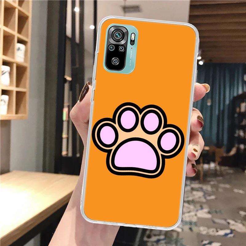 Dog Footprint Paw Cute Soft Phone Case For Xiaomi Redmi Note 12 12S 13 14 11 11S 10 Pro 10S 11T 11E Plus 14Pro Pattern Cover Not