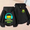Funny Zip Up Sweatshirts Geometry Dash Hoodie Children Clothes Girls Boys Sweatshirt Zipper Hoody Baby Casual Tops Kids Outfits