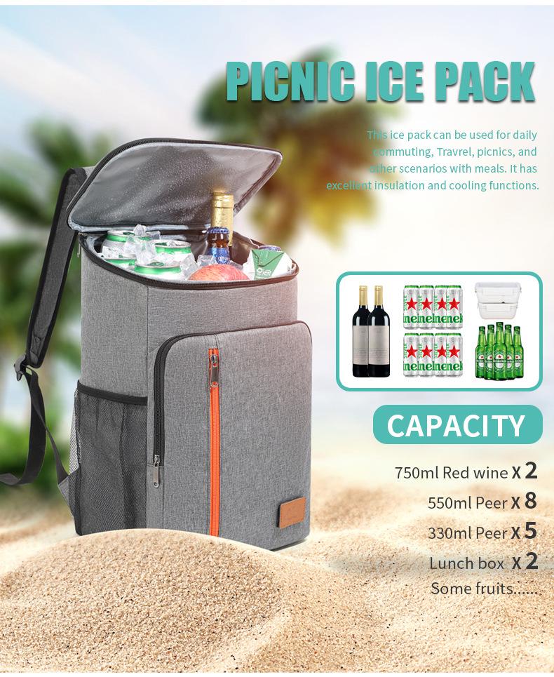 Large Capacity Insulated Picnic Backpack with Aluminum Foil for Outdoor Camping and Mountaineering