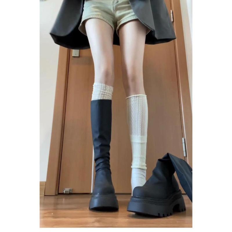 Spice girl boots new muffin thick-soled tall tube elastic boots knight taller small thin boots