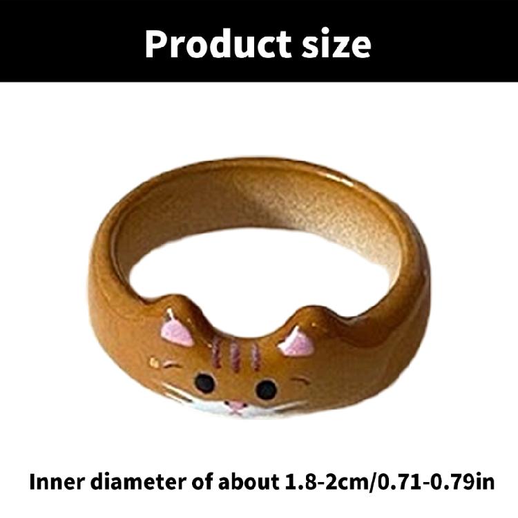 Cartoon Tropfenglasur Katzenring Tierisches Thema Fingerband Schmuck Handgefertigte Accessoires für den Alltag oder zum Verschenken