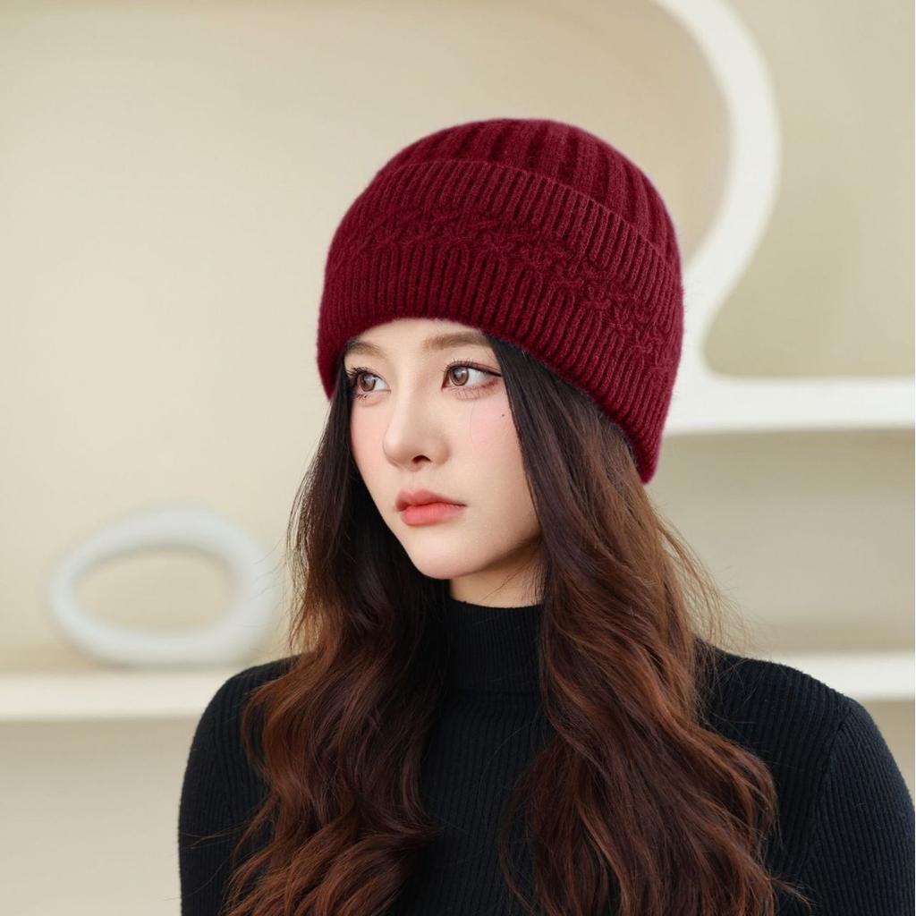 People Knitted Hat Women Winter Mother Hat Winter Double Thickened Warm Grandma Wool Hat Ear Protection Hat