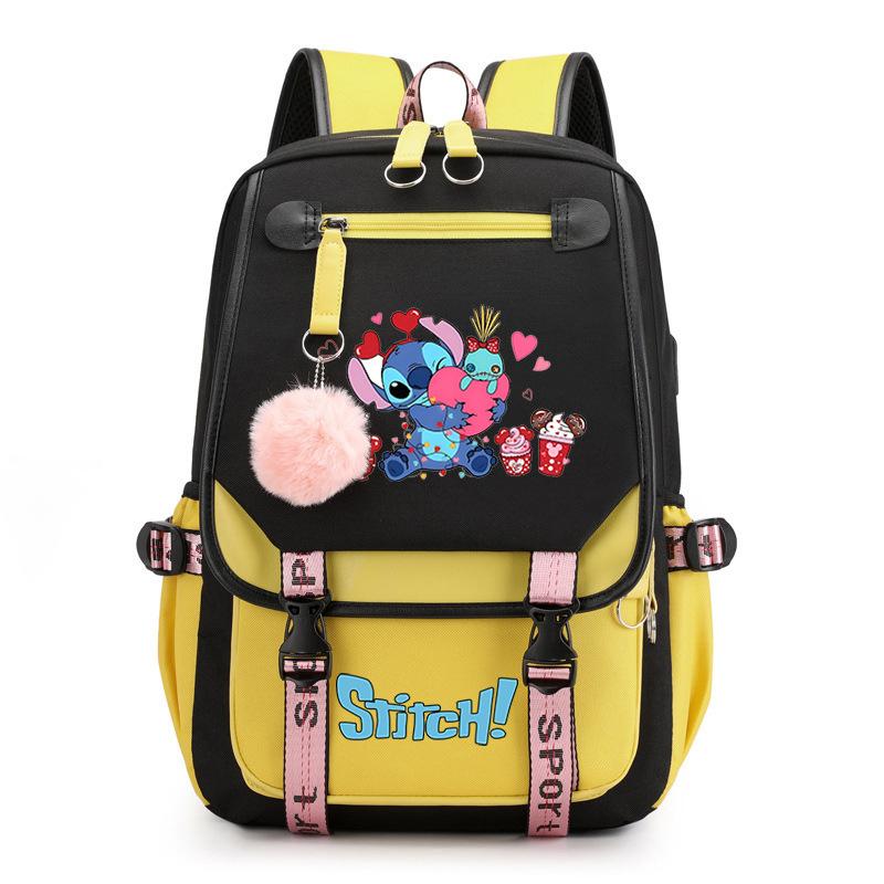 Cartoon Schoolbag Junior High School Student High School Student With Usb Multi-Function Student Schoolbag