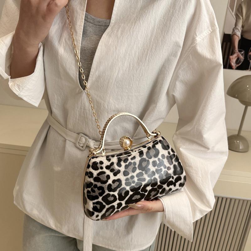 Exquisite Texture Small Bag Female New Chain Crossbody Bag Fashion Leopard Print Portable Dinner Bag Handbags AVE