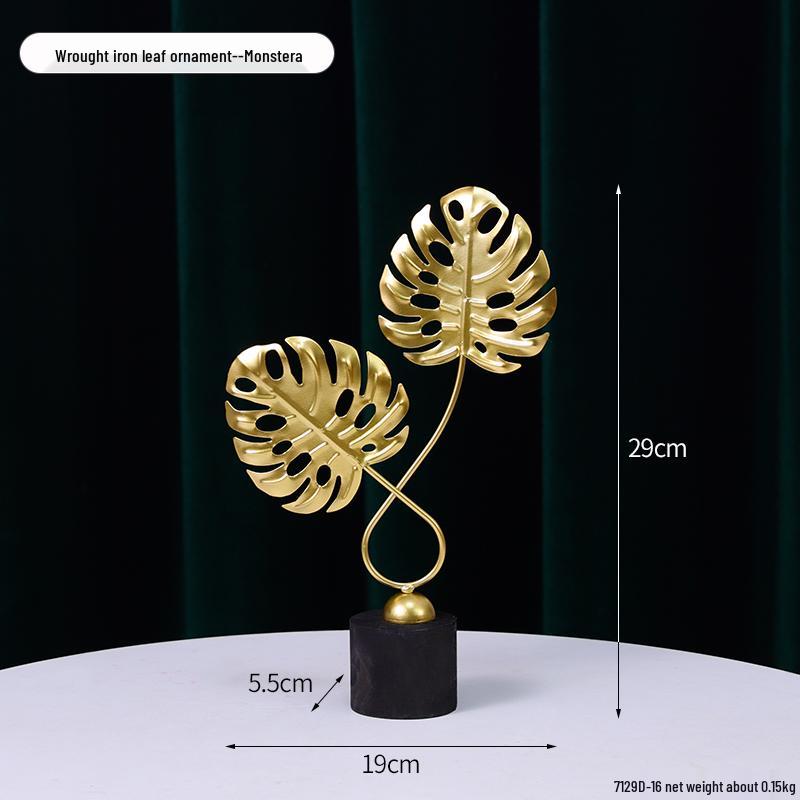 Nordic Leaf Crystal Ball Ornament: Elegant Light Luxury Decoration for Home Entrance, Living Room, Wine Cabinet, or Office Display.
