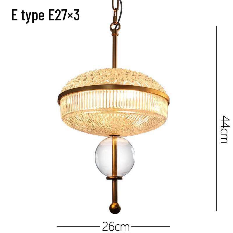 American Retro Crystal Pendant Light for Living and Dining Rooms