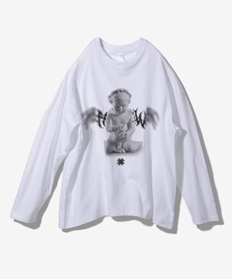Paensyo Demonic Angel Overfit Long Sleeve - White