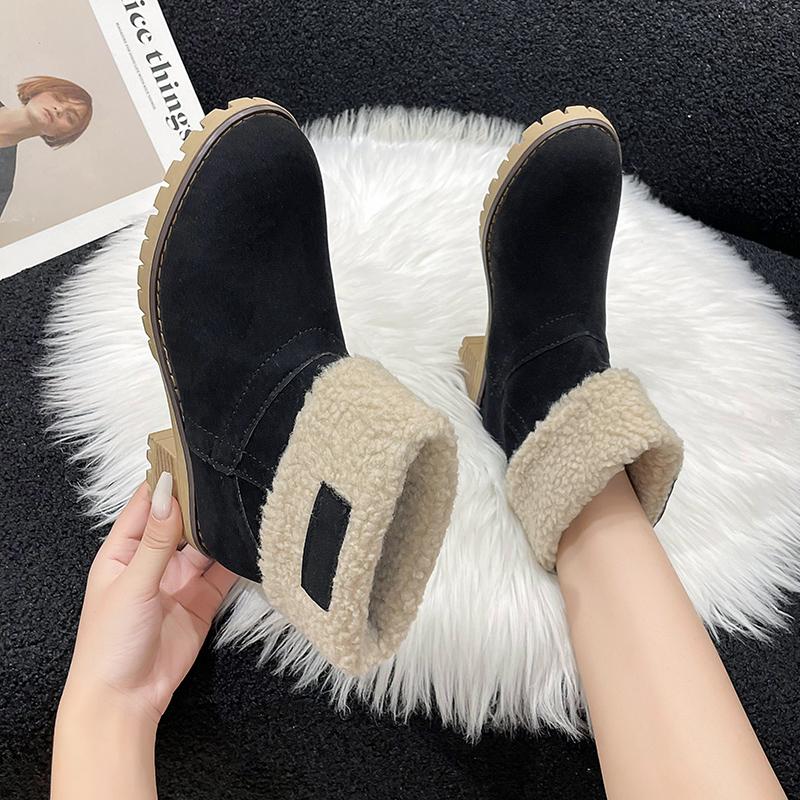 Fashion Winter Women Snow Boots New Keep Warm Fur Booties Retro Luxury Comfort Ankle Boots Women Platform High Heels Cotton Shoes Women