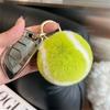 Weicher Plüsch Tennis Schlüsselanhänger Flauschiger PomPom Autoanhänger Niedlicher Taschenanhänger Taschendekoration