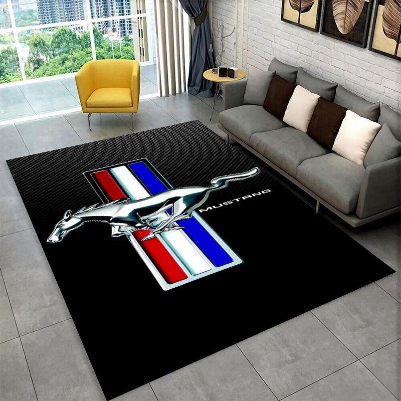 Tappeto Antiscivolo Retrò Auto da Corsa M-Mustang per Soggiorno, Camera da Letto, Sala Giochi, Tappeto Morbido Tappeto per Pavimento Decorazione Casa Tappeto Stanza dei Bambini