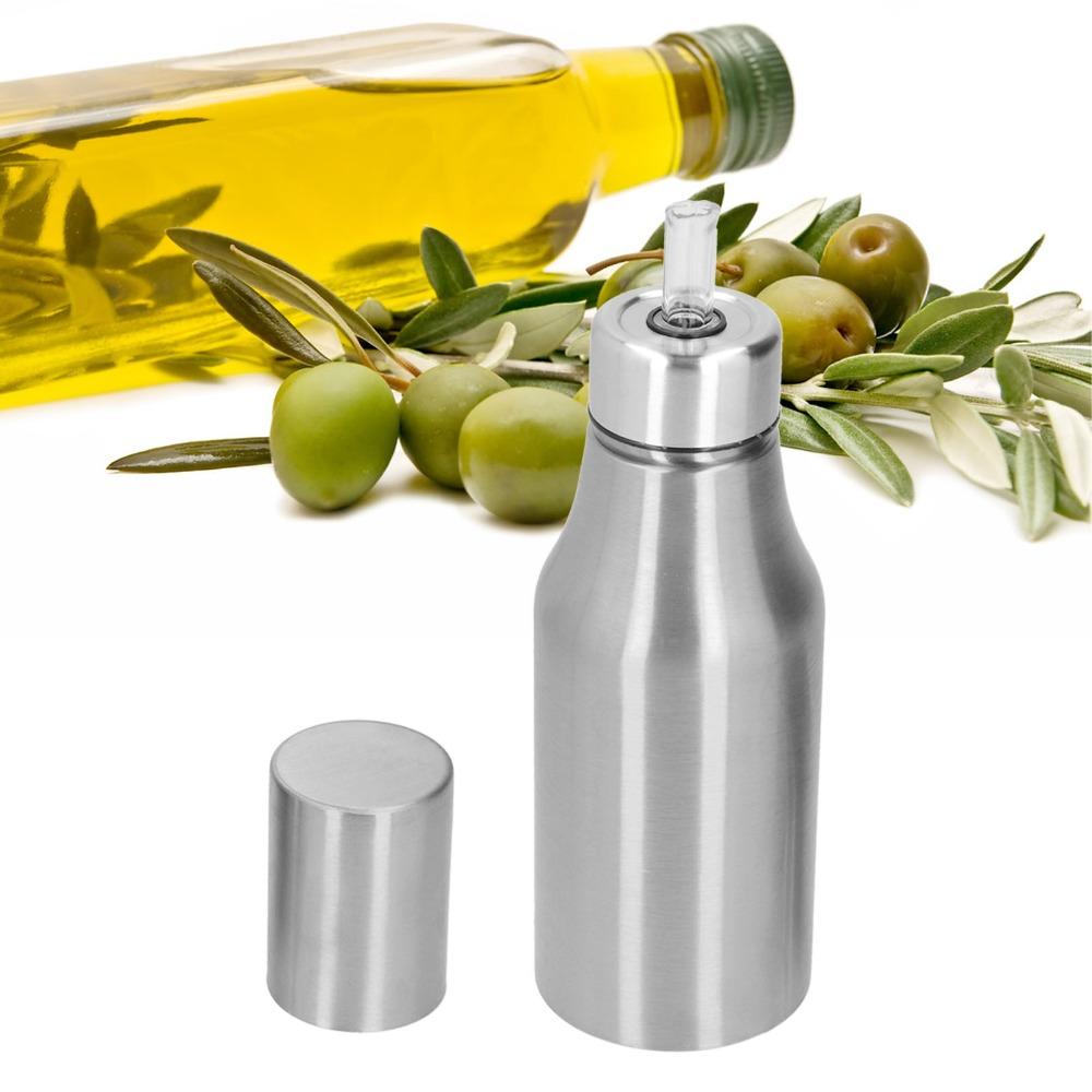 500 ml Capaciteit Olijfolie Decanteerfles 304 Roestvrij Staal Azijn Dispenser Fles Thuis Koken
