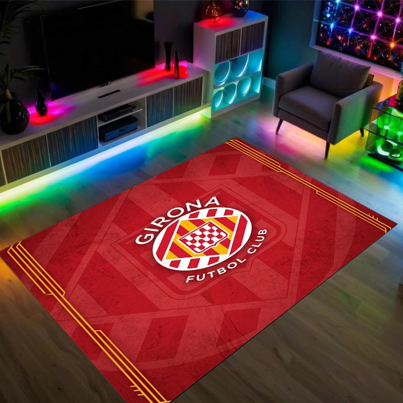 Girona FC Design Crystal Velvet Carpet Cozy Non?Slip Printed Rug For Bedroom Living Room Entrance