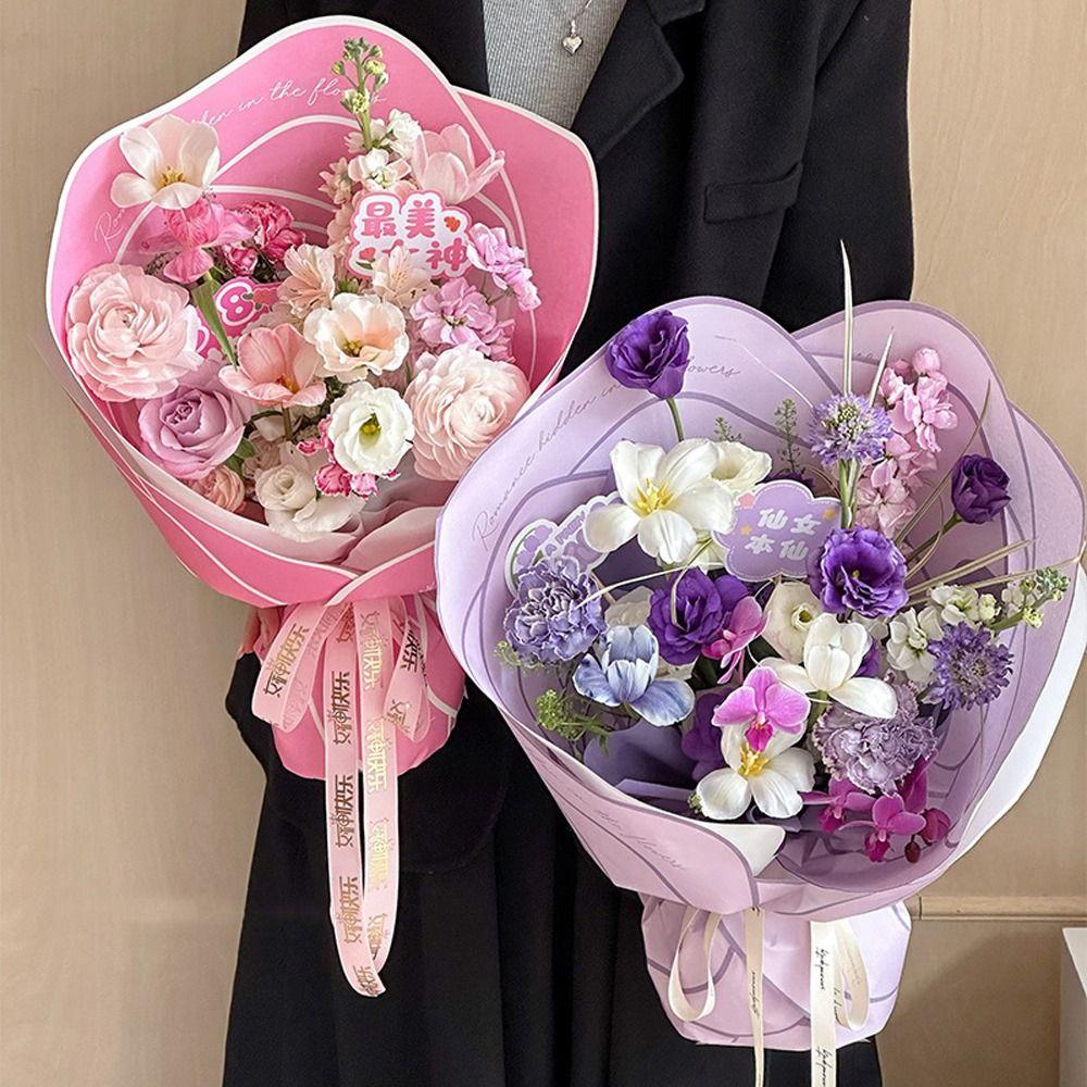10pcs Romantic Bouquet Wrapping Paper Colorful Gift Packaging Paper  Teacher's Day