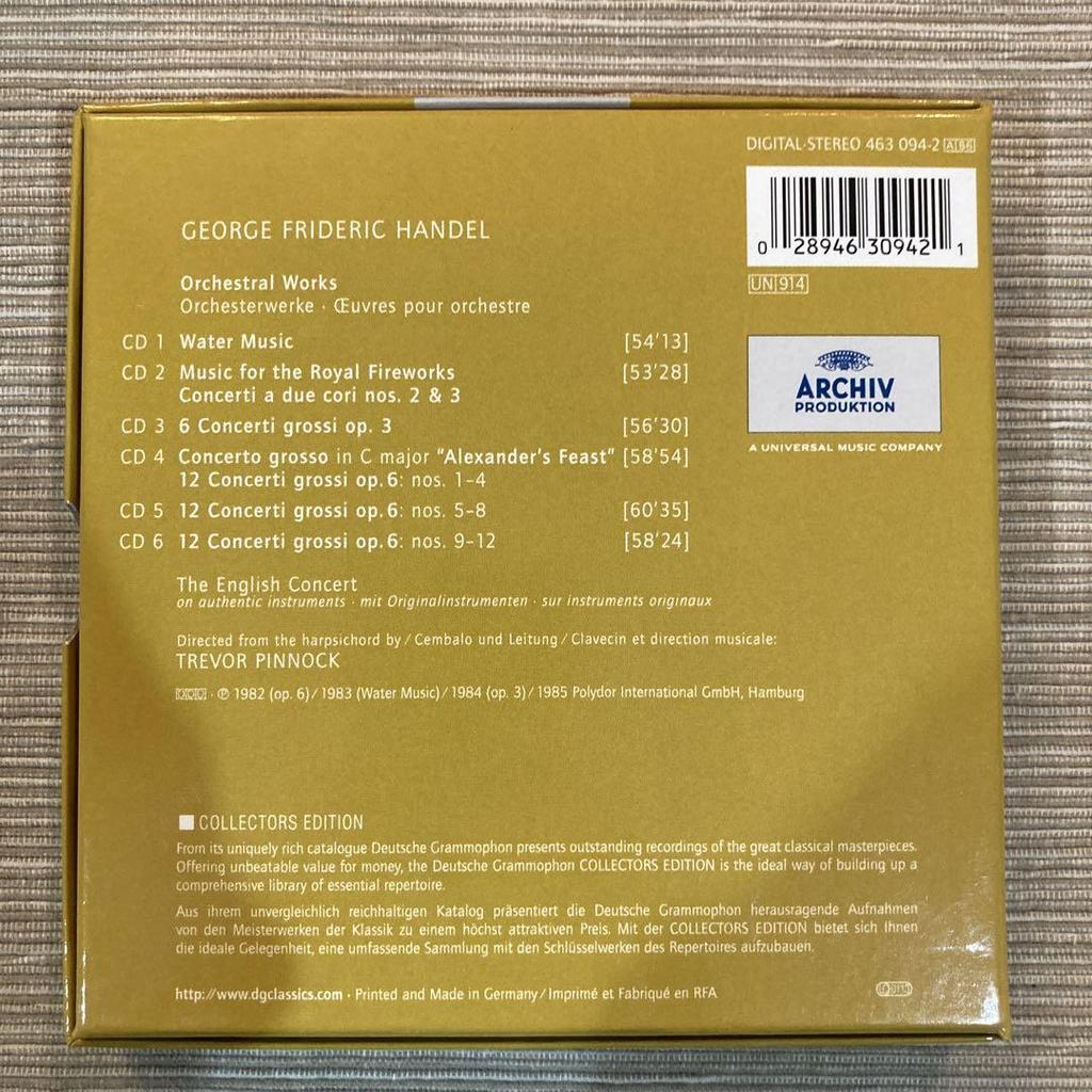 [USED] 6CD Handel Orchestral Works - Pinnock & English Concert