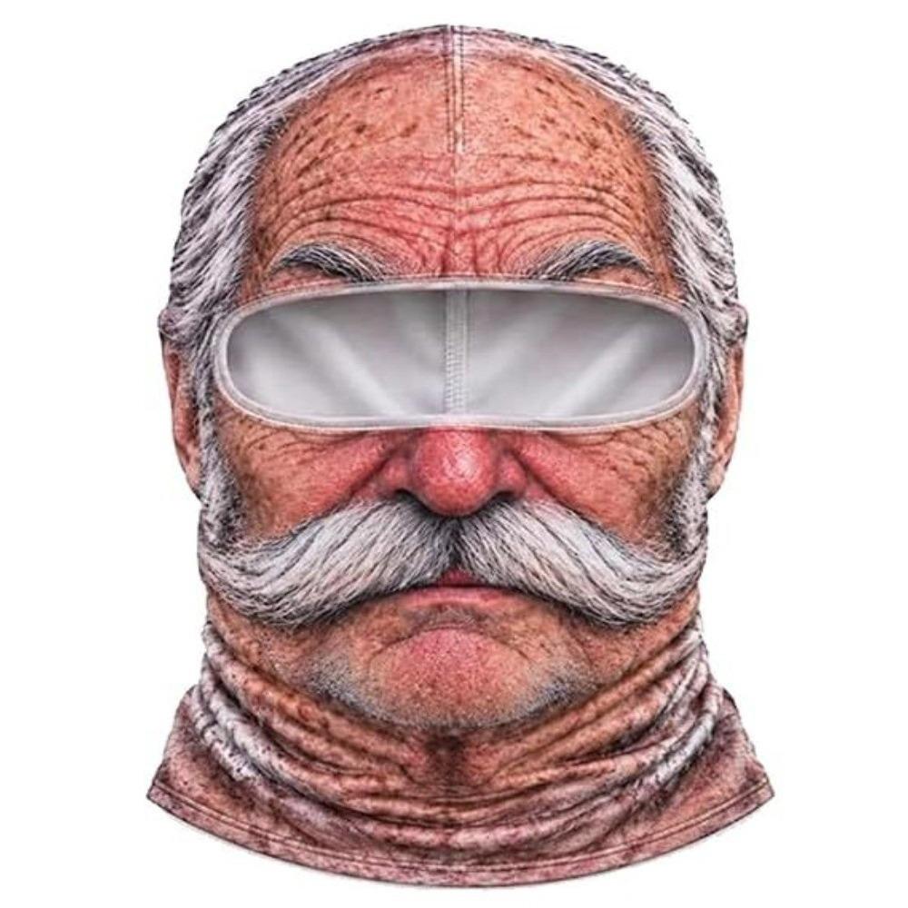 Маска для лица полного покрытия 3D с принтом лица Зимняя маска-чехол для улицы/Велосипеда/Шуток/Вечеринки 1 gray