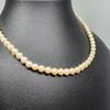Used Genuine Pearl Necklace Necklace Perl School Mama Ladies Accessories White Silver Metal Fittings Real White