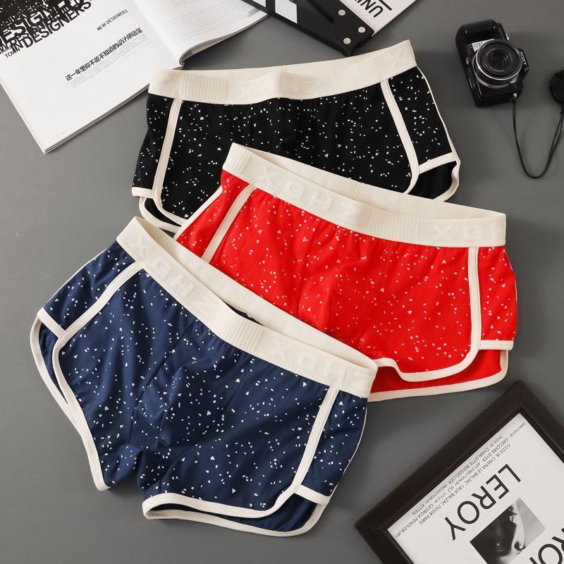 Herrenhöschen Baumwolle Herrenunterwäsche Boxer Atmungsaktive Herrenboxer Bedruckte Unterhosen Bequeme Shorts Herrenunterwäsche
