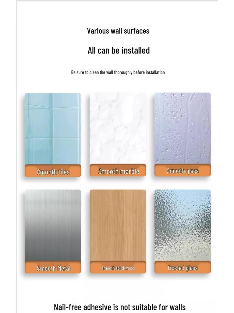 Punch-Free Wall-Mounted Bathroom Shelf - Vanity & Cosmetic Storage Rack