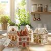 Christmas Holiday Village Spice House Set-Mini Gingerbread Houses Jars Festive Decor Kitchen Countertop Christmas Candle