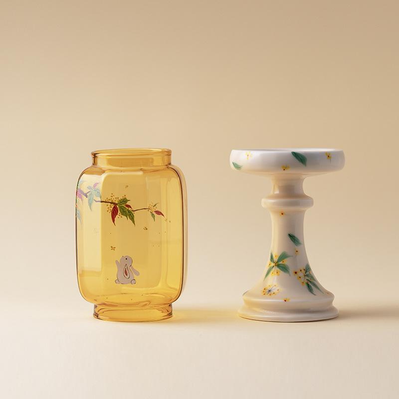 Keramik Kerzenständer Eleganter Ästhetischer Kerzenhalter Luxuriöser Haushalt Duftende Aromakerzen Tischdekoration Zubehör