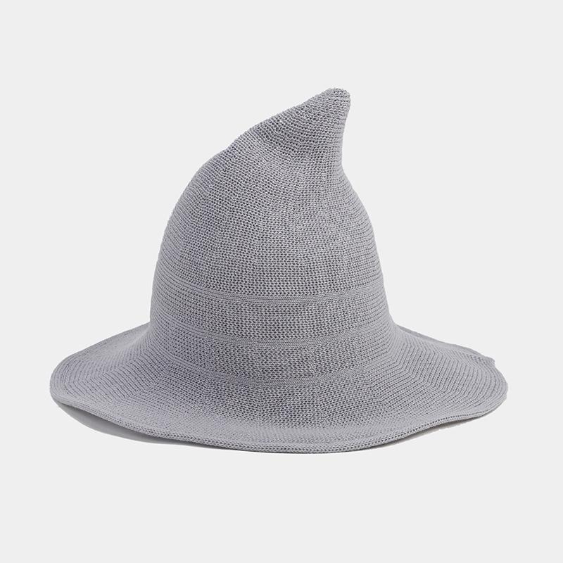 Wizard Hat Female Tide Halloween Decoration Pointed Hat Solid Color Casual Breathable Sun Hat Sun Hat
