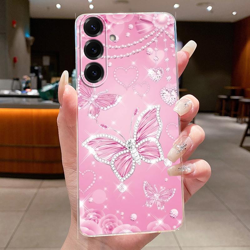For Samsung Galaxy A17 4G 2025 Case Clear Beautiful Butterfly Flowers Printed Soft Silicone Cover For Samsung A17 A 17 5G Cases