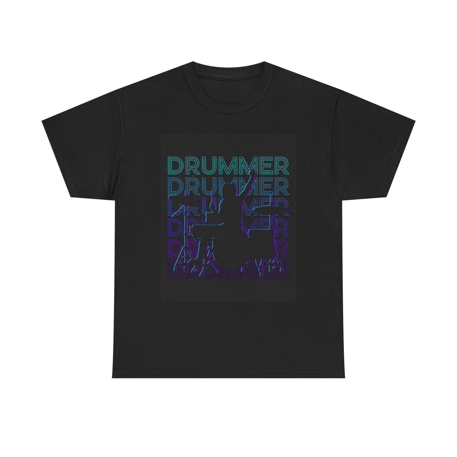 Drummer Graphic T Shirt Retro Gift Drum Set Unisex Heavy Cotton Tee XXXL