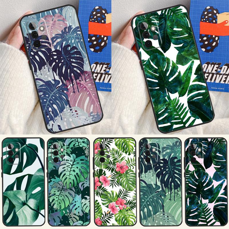 Tropical Monstera Leaves For Samsung Galaxy A05 A06 A16 A54 A34 A14 A55 A35 A15 A53 A33 A13 A22 A32 A52 Phone Case