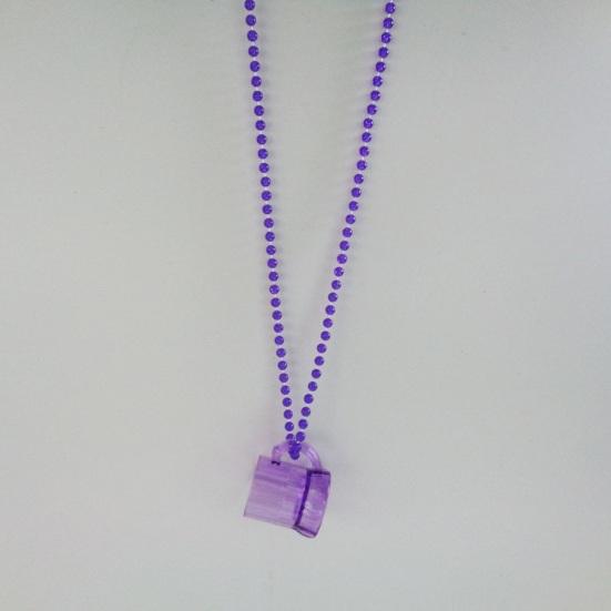 Kieliszki do shotów imprezowe z kolorowymi naszyjnikami z koralików Wygodny design do noszenia bez użycia rąk Plastikowe kubki Wielokrotnego użytku Festiwale Imprezy przy basenie Akcesoria ślubne