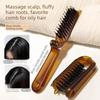 Foldable Boar Bristle Hair Brush Portable Styling Comb for Voluminous Hair and Makeup