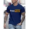 T-shirts décontractés pour hommes Imprimé Free Love T-shirt d'été à col rond pour hommes Vêtements Haut à manches courtes T-shirt Drôle Streetwear T-shirt