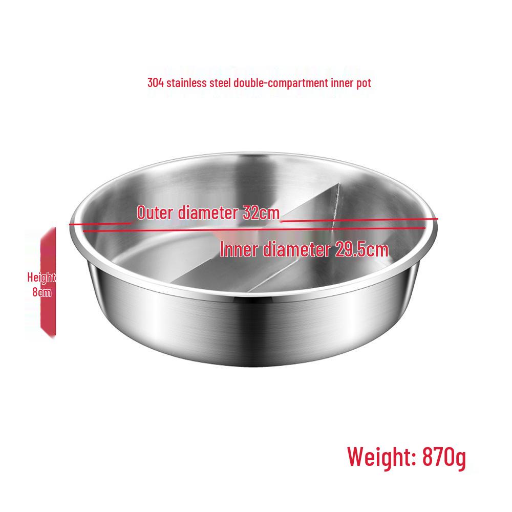 Round Ceramic Double Compartment Buffet Warmer Pot for Restaurants