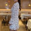 Spring 2026 New Cross-border European and American Foreign Trade Women's Clothing, French Sweet Floral Lotus Leaf Slim Dress