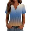 Womens Tops Dressy Casual V Neck Short Sleeve Shirts Pleated Blouses Button Down Tunic