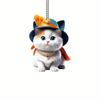 Cartoon Fun Acrylic Cat Pendant For Unique Vehicle Interior Decoration Style Trendy