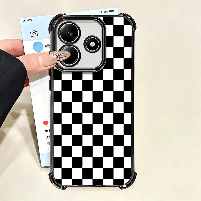 Retro Classic Chess Board Grid Soft Phone Case For Xiaomi Poco X7 X8 Pro Max X6 X5 X3 F8 Ultra F7 M8 M7 M5S Redmi 15C 15A 15 14C