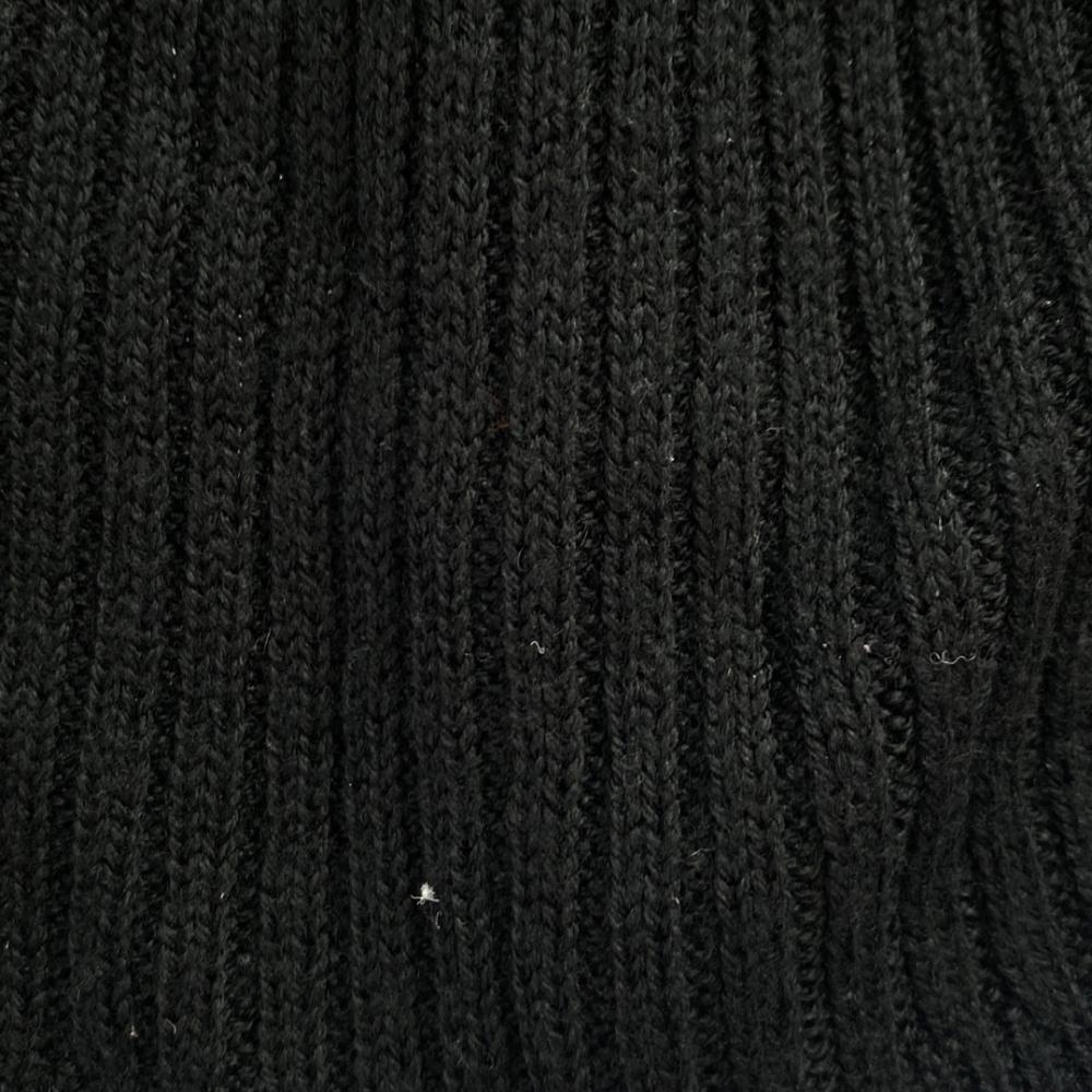 LANVIN en Bleu wool blend knit Knee length skirt 38 black Waist ribbon Women Used