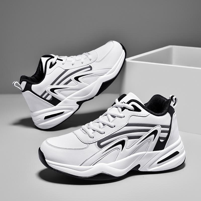 

Осенние новые баскетбольные кроссовки модные кожаные туфли для папы студенческие актуальные боевые спортивные кроссовки для бега на платформе 45 белый