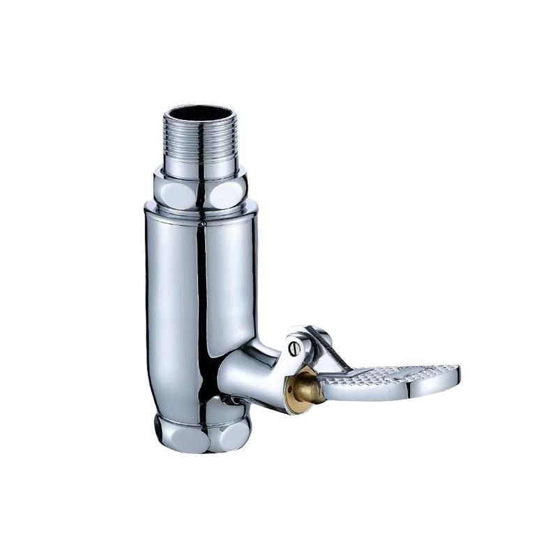 Toilet Urinal Flush Valve Brass Pedal Operated Manual Delay Automatic Self-Closing Water Saving Eco-Friendly Wall-Mounted Hotel