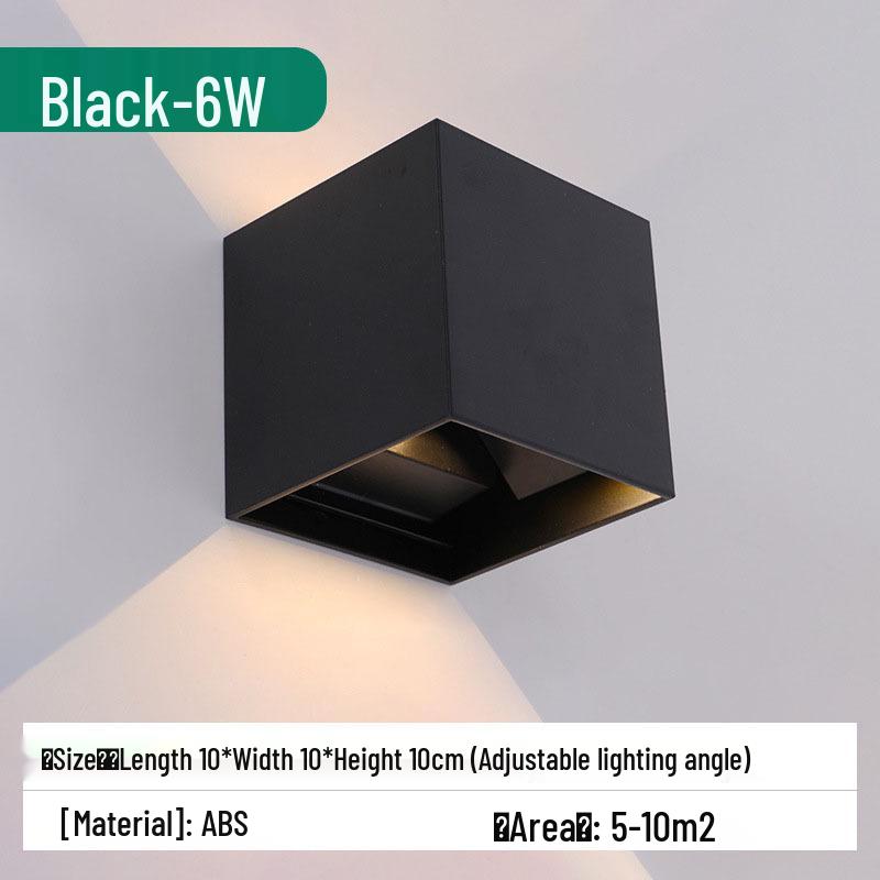 

LED Classic Double Head Outdoor Waterproof Wall Light for Courtyard and Balcony ABS 6W Black холодный белый