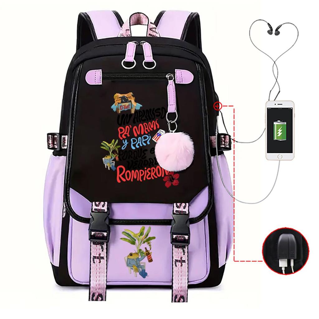 Back To School Mochilas with USB Port Casual Rucksack Teenage Boys Girls Multicolor Backpack Student School Bag Daily Use