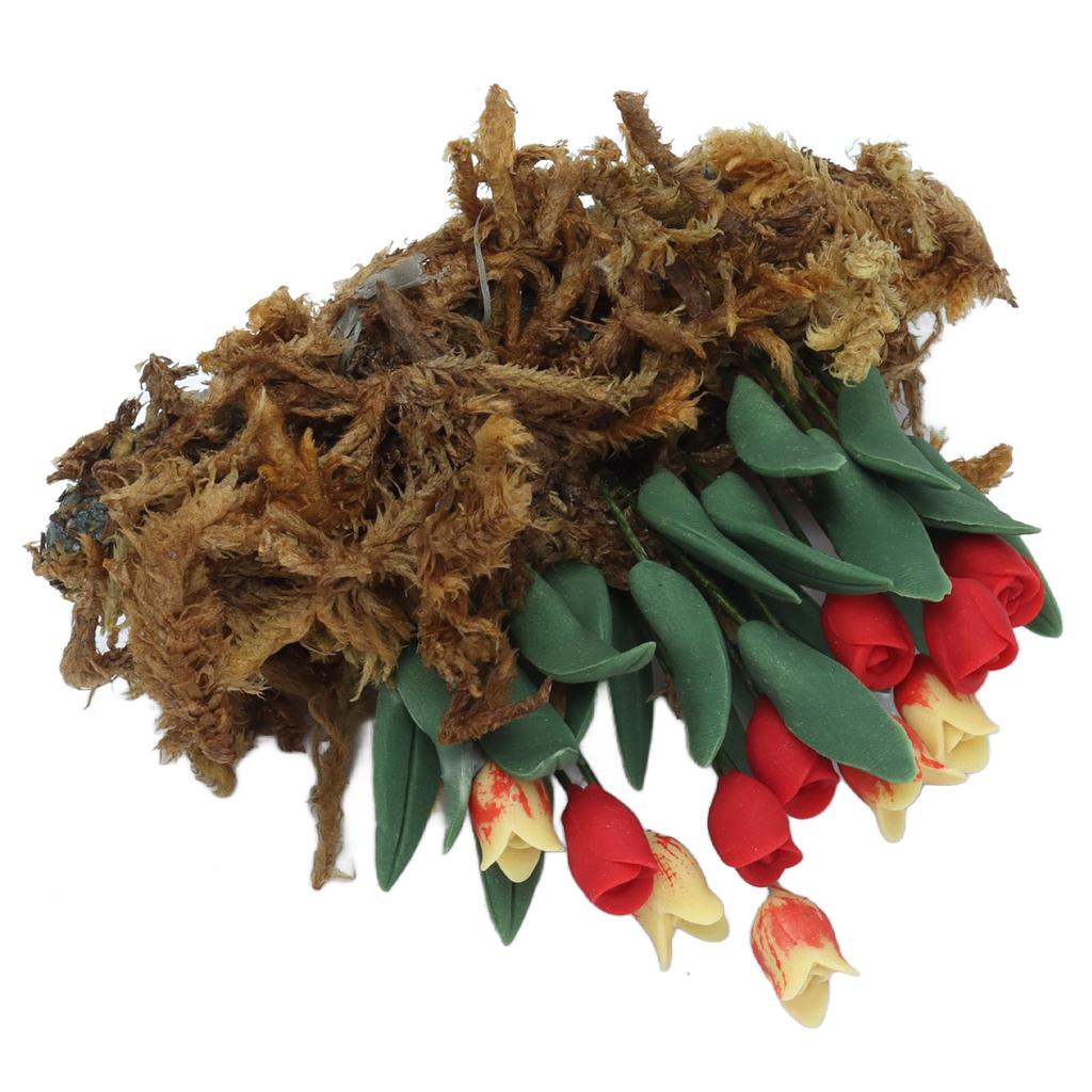 1:12 DIY Simulation Dollhouse Flowers Miniature Dollhouse Moss Lawn Garden Scene Decoration