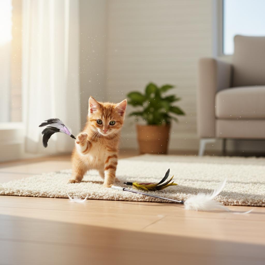 Cat Feathers Teaser Wand Replacement Heads Extendable Design for Pet Entertainment