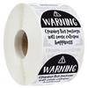 3.8cm Black and White "Warning" Adhesive Labels for Gift Decoration and Business Sealing