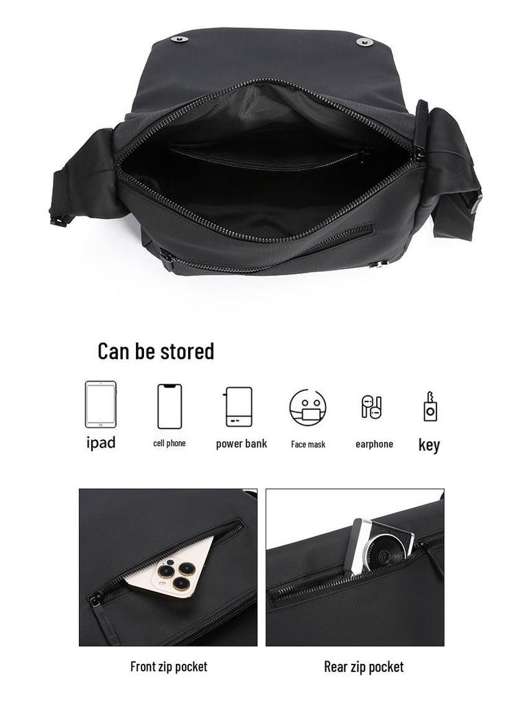 Men's Trendy Waterproof Multi-Pocket Crossbody Shoulder Bag for Travel and Casual Use