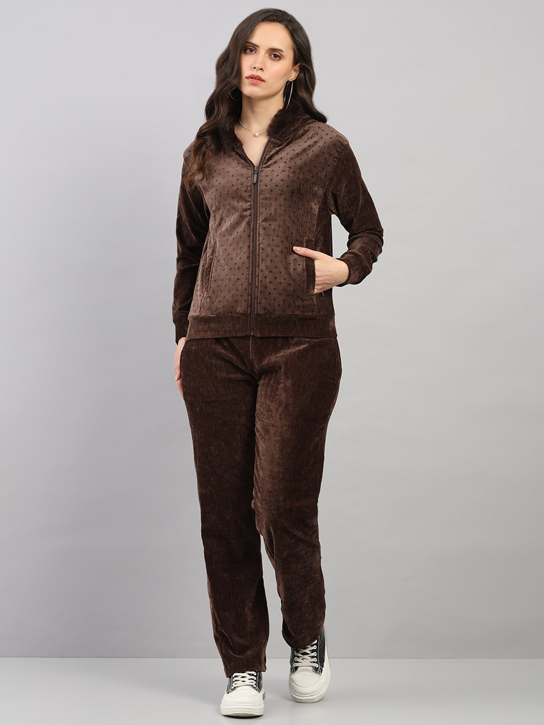 Monte Carlo Womens Regular Fit Printed Tracksuit M малиновый