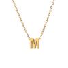 Elegant 18K Gold Titanium Letter Pendant Necklace - Durable and Versatile Clavicle Chain
