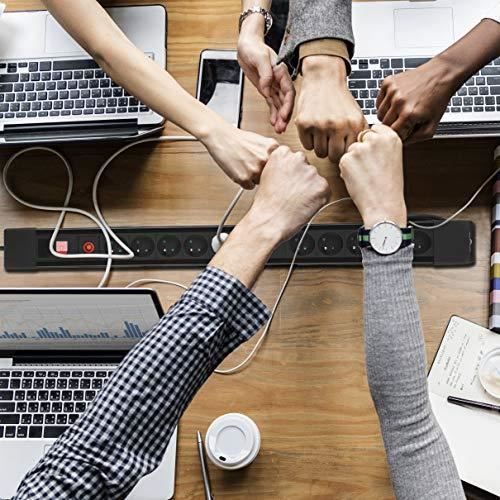 Bloc Multiprises - ELECTRALINE - 35438 - 10 Prises - 2 Interrupteurs - Protection Surcharge