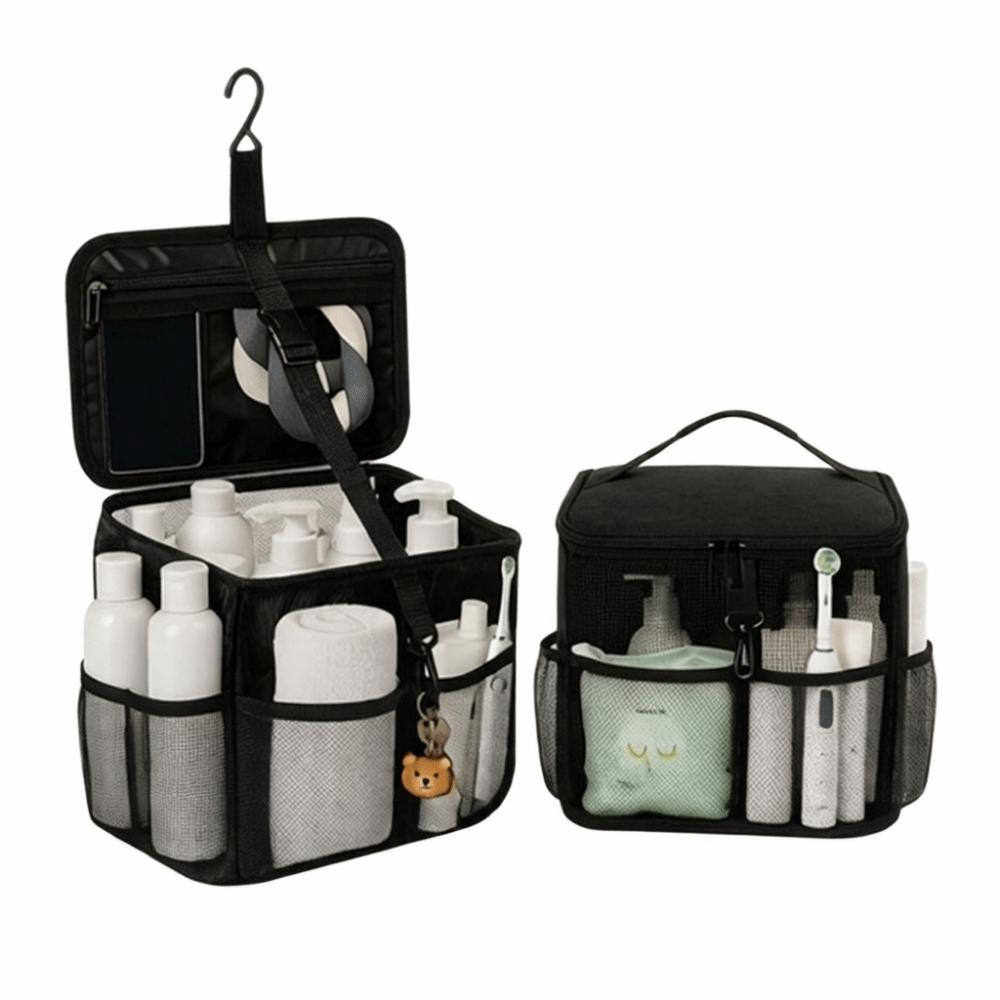Large Capacity Hanging Toiletry Bag Foldable Durable Portable Storage Bag Lightweight Mesh Travel Shower Bag Swimming